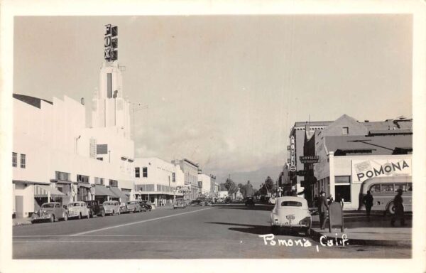 Pomona California Business Street View Real Photo Vintage Postcard AA94656