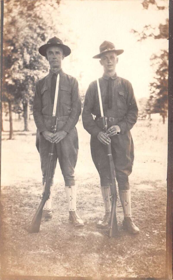 Chickamauga Park Georgia Soldier with Sergeant Real Photo Postcard AA94856