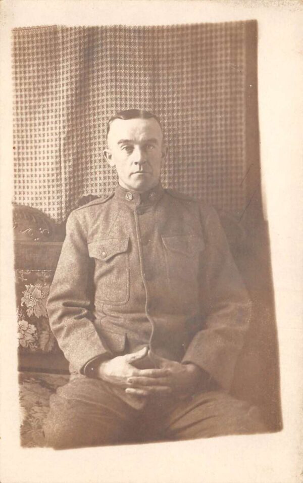 Chickamauga Park Georgia Solider Sitting on Couch Real Photo Postcard AA94860