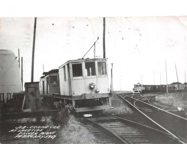 Lakeside Wisconsin Crane Train Car at Power Plant Real Photo Postcard AA94867