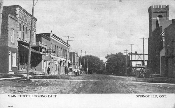 Springfield Ontario Canada Main Street Lookin East Vintage Postcard AA94868