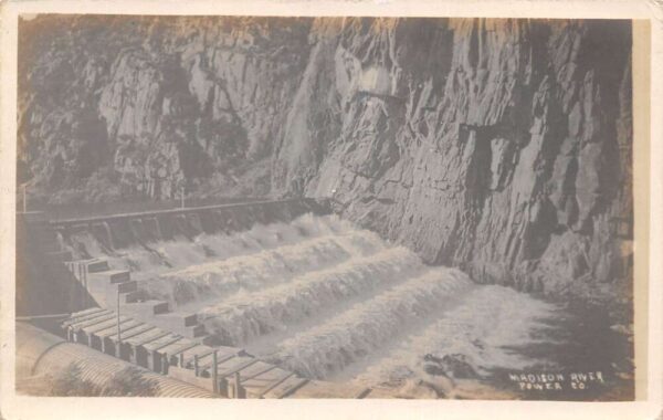 Madison River Montana Power Co Dam Real Photo Vintage Postcard AA94879