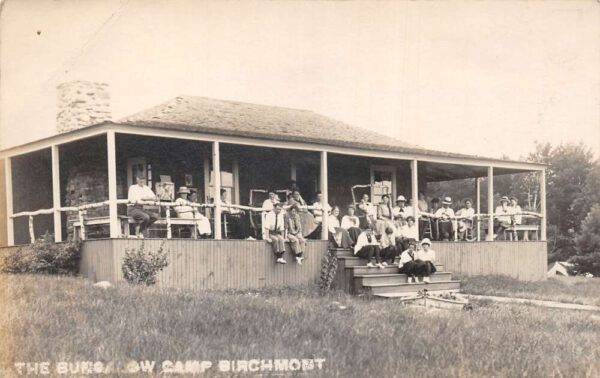 Camp Birchmont New Hampshire ? Bungalow People on Porch Real Photo PC AA94905