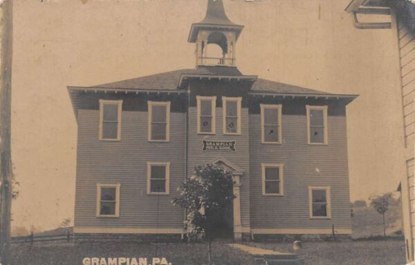 Grampian Pennsylvania Public School Real Photo Vintage Postcard AA94913