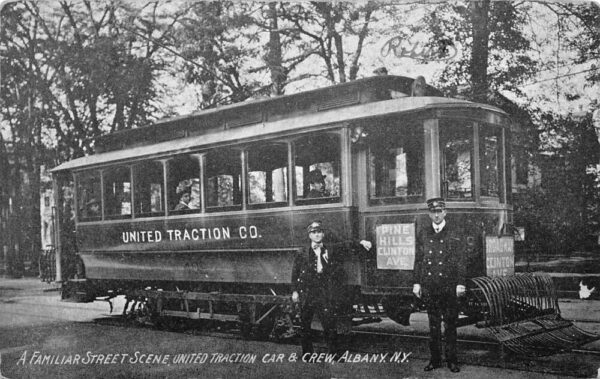 Albany New York United Traction Co Trolley and Motormen Vintage Postcard AA94916