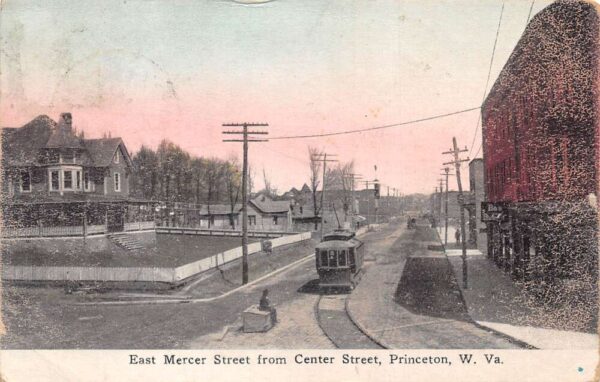 Princeton West Virginia East Mercer St from Center Street Trolley PC AA94921