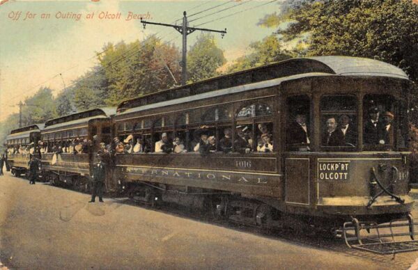 Olcott Beach New York Trolley Car Vintage Postcard AA94923