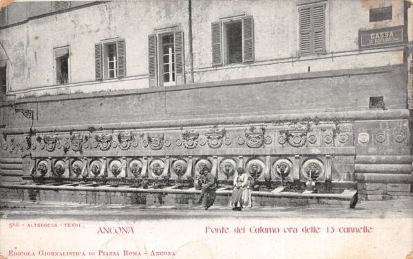 Ancona Italy Calamo Fountain Vintage Postcard AA94940