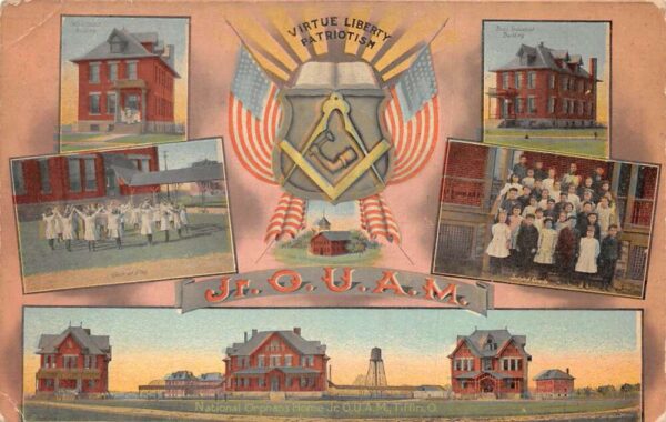 Tiffin Ohio National Orphans Home JR OUAM Multiview Postcard AA94969