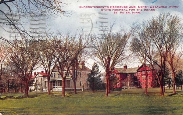 St Peter Minnesota State Hospital for the Insane Residence Postcard AA94970