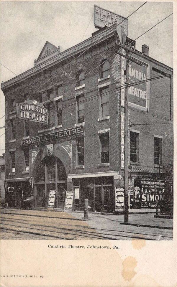 Johnstown Pennsylvania Cambria Theatre Vintage Postcard AA94988