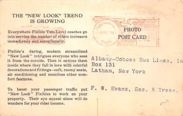 Latham New York Flxible Blue White Line Bus Real Photo Vintage Postcard AA95441 - Image 2