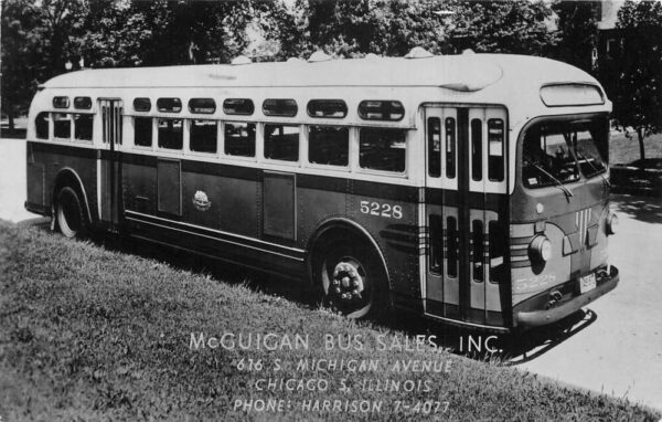 Chicago Illinois McGuigan Bus Sales Real Photo Vintage Postcard AA95442