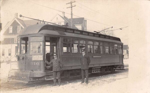 Albany New York Union Ave Rugby Rd Trolley Cosmovilla Sign Real Photo PC AA95449