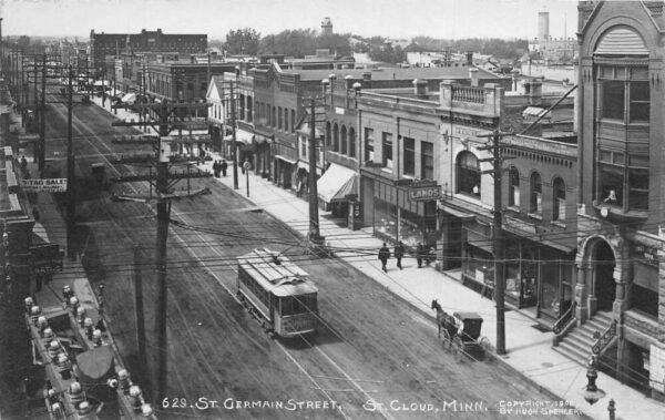 St Cloud Minnesota St Germain Street Trolley Car Real Photo Postcard AA95452