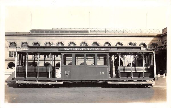 San Francisco California Sacramento Clay St Trolley Real Photo Postcard AA95463