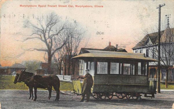 Murphysboro Illinois Rpaid Transit Street Car Vintage Postcard AA95470