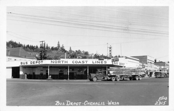 Chehalis Washington North Coast Line Bus Depot Real Photo Postcard AA95483