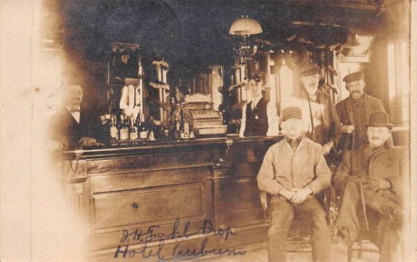 Auburn Pennsylvania Hotel Auburn Bar Interior Real Photo Postcard AA95491