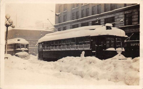 Seattle Washington Trolley Street Car Snow Storm Real Photo Postcard AA95495