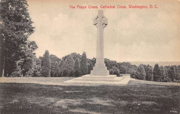 Washington DC Cathedral Close The Peace Cross Scenic View Postcard AA95503