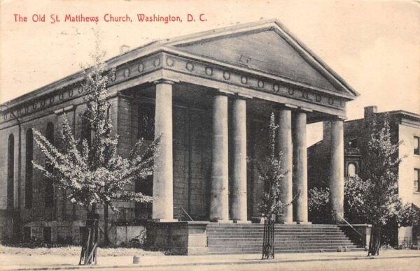 Washington DC Old St Matthews Church Vintage Postcard AA95512