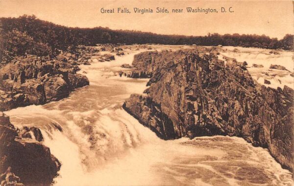 Washington DC Virginia Side of Great Falls Scenic View Vintage Postcard AA95517