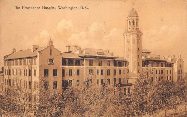 Washington DC Providence Hospital Birds Eye View Vintage Postcard AA95529