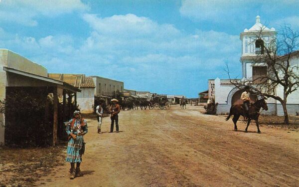 Brackettville Texas Alamo Village Street Scene Vintage Postcard AA95743