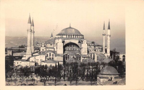 Istanbul Turkey Hagia Sophia Mosque Real Photo Vintage Postcard AA95752