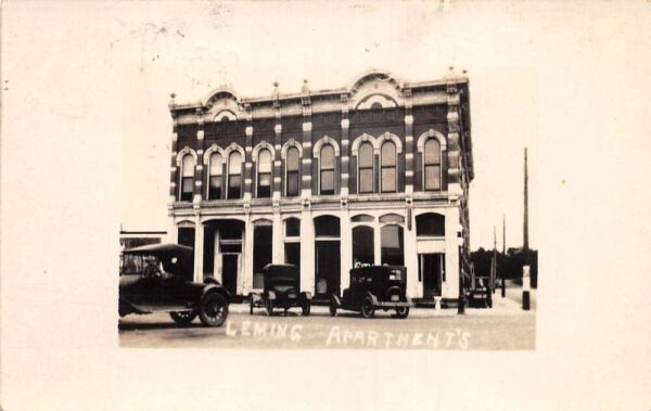 Wymore Nebraska Leming Apartments Real Photo Vintage Postcard AA95753