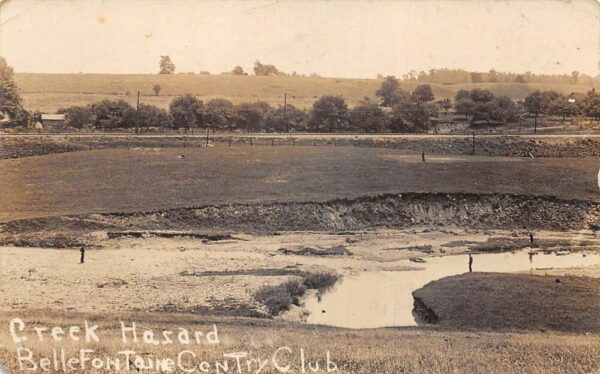 Bellefontaine Ohio ? Country Club Creek Hazard Real Photo Postcard AA95758