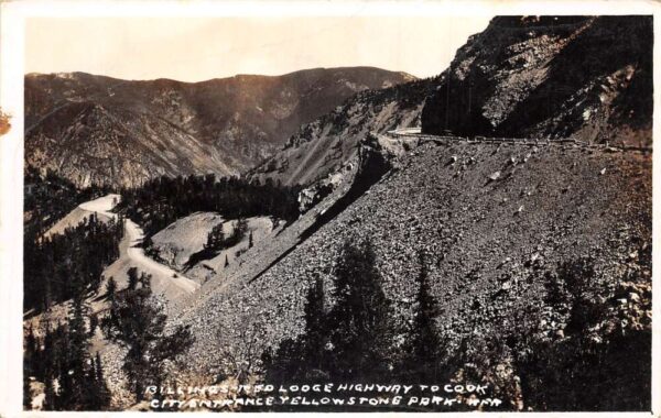 Montana Yellowstone Park Billings Red Lodge Cook City Hwy Real Photo PC AA95763