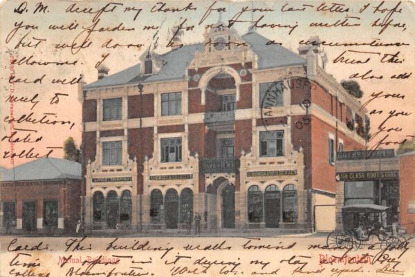 Bloemfontein South Africa Mutual Building Vintage Postcard AA95767