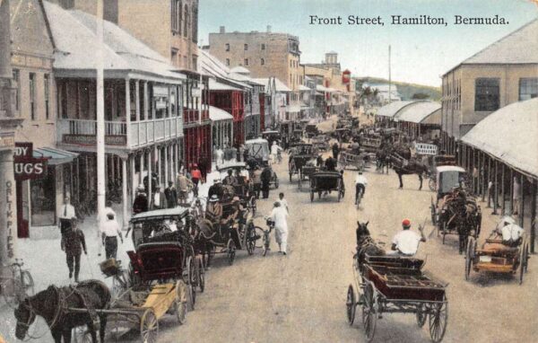 Hamilton Bermuda Front Street Vintage Postcard AA95770