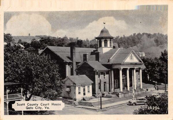 Gate City Virginia Scott County Court House Vintage Postcard AA95773