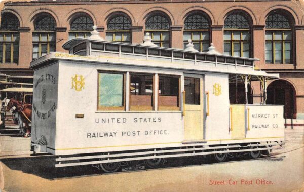 San Francisco California Market St Ry Trolley US Post Office Mail Car PC AA95837