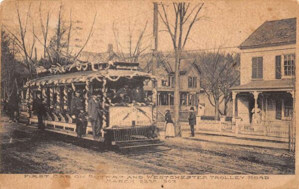 Peekskill New York Putnam and Westchester Trolley Vintage Postcard AA95841