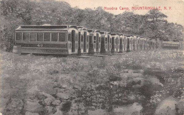 Mountainville New York Moodna Camp Train Cars Vintage Postcard AA95851