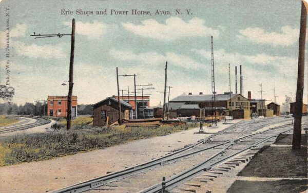 Avon New York Erie Shops and Power House Vintage Postcard AA95854