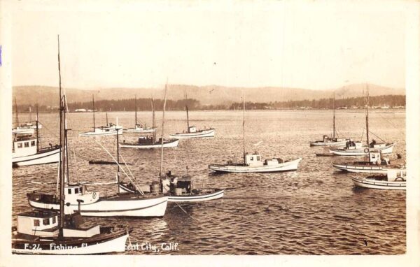 Crescent City California Fishing Boats Real Photo Vintage Postcard AA95864