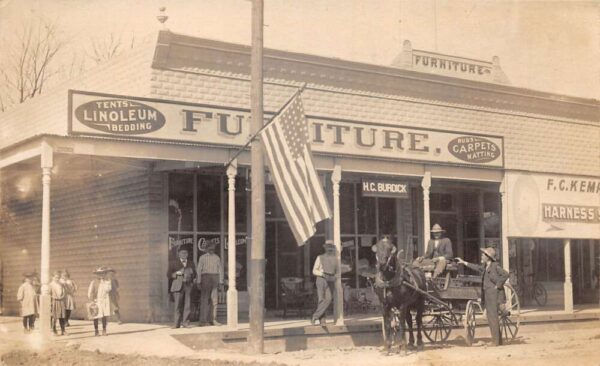 Gridley California HC Burdick Furniture Store Real Photo Postcard AA95942