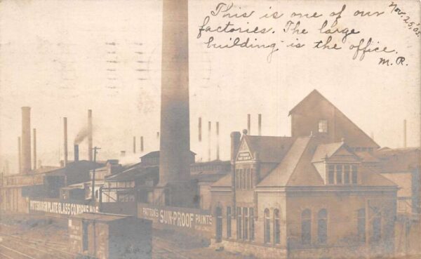 Charleroi Pennsylvania Glass and Paint Factories Real Photo Postcard AA95951