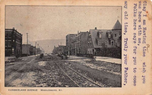 Middlesboro Kentucky Cumberland Avenue Street Scene Vintage Postcard AA95972