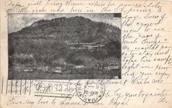 Cumberland Gap Tennessee Pinnacle Mt and City View Vintage Postcard AA95973