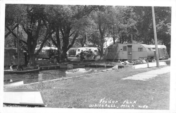 Whitehall Michigan Trailer Park Real Photo Vintage Postcard AA95975