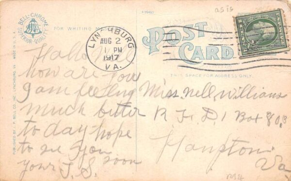 Lynchburg Virginia Southern Railway Station Vintage Postcard AA95977 - Image 2