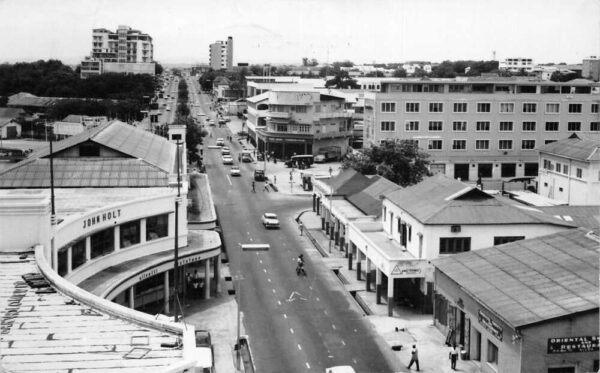 Accra Ghana Africa John Holt Square Street Scene Real Photo Postcard AA95989