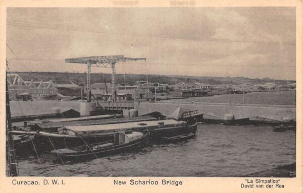 Curacao New Scharloo Bridge and Boats Vintage Postcard AA95994