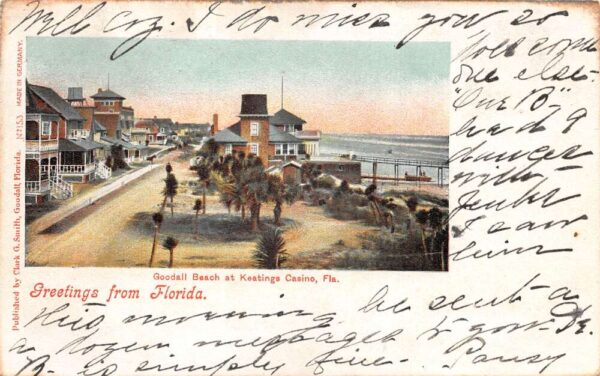 Daytona Florida Goodall Beach Keatings Casino Greetings Vintage Postcard AA96007